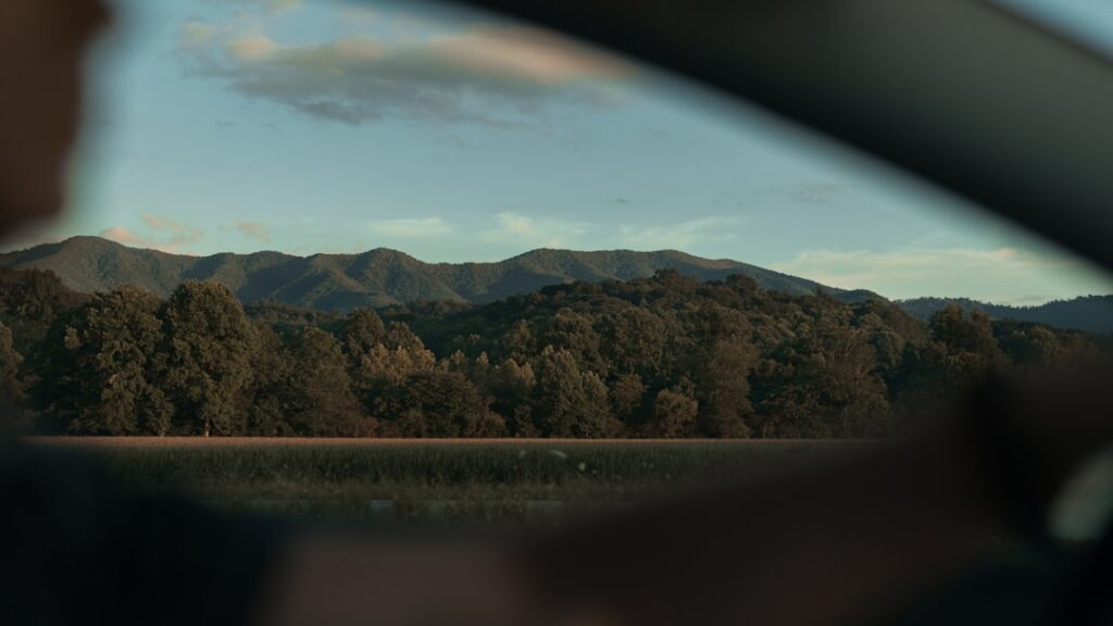 Photo driving in the mountains