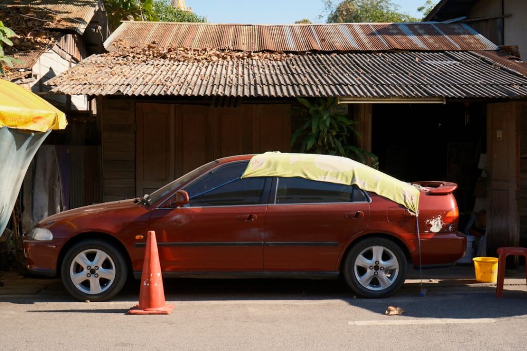 Photo protect car from debris and dust